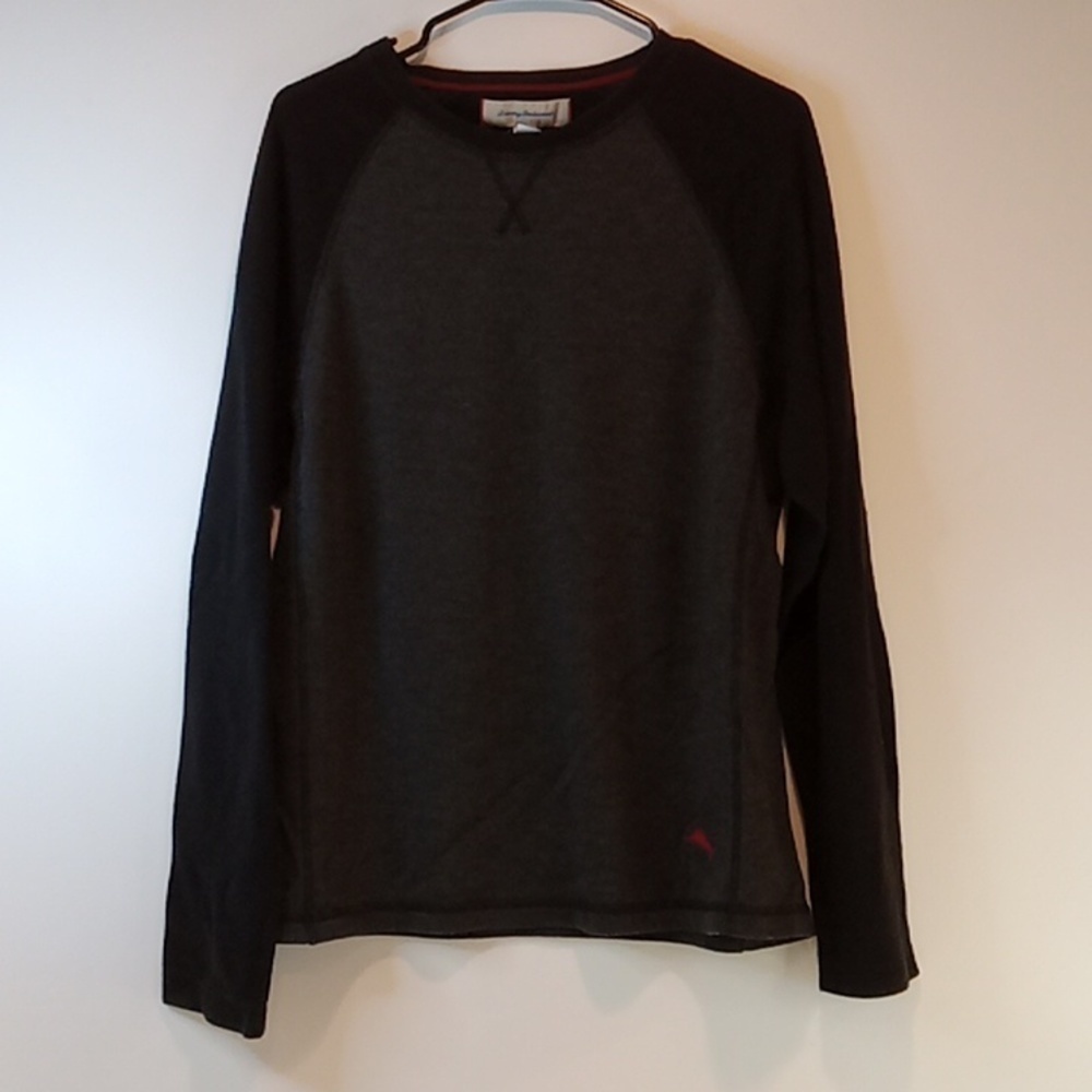 Tommy Bahama Long Sleeve Shirt Crew Neck Pullover Men's Size Large Black EUC!